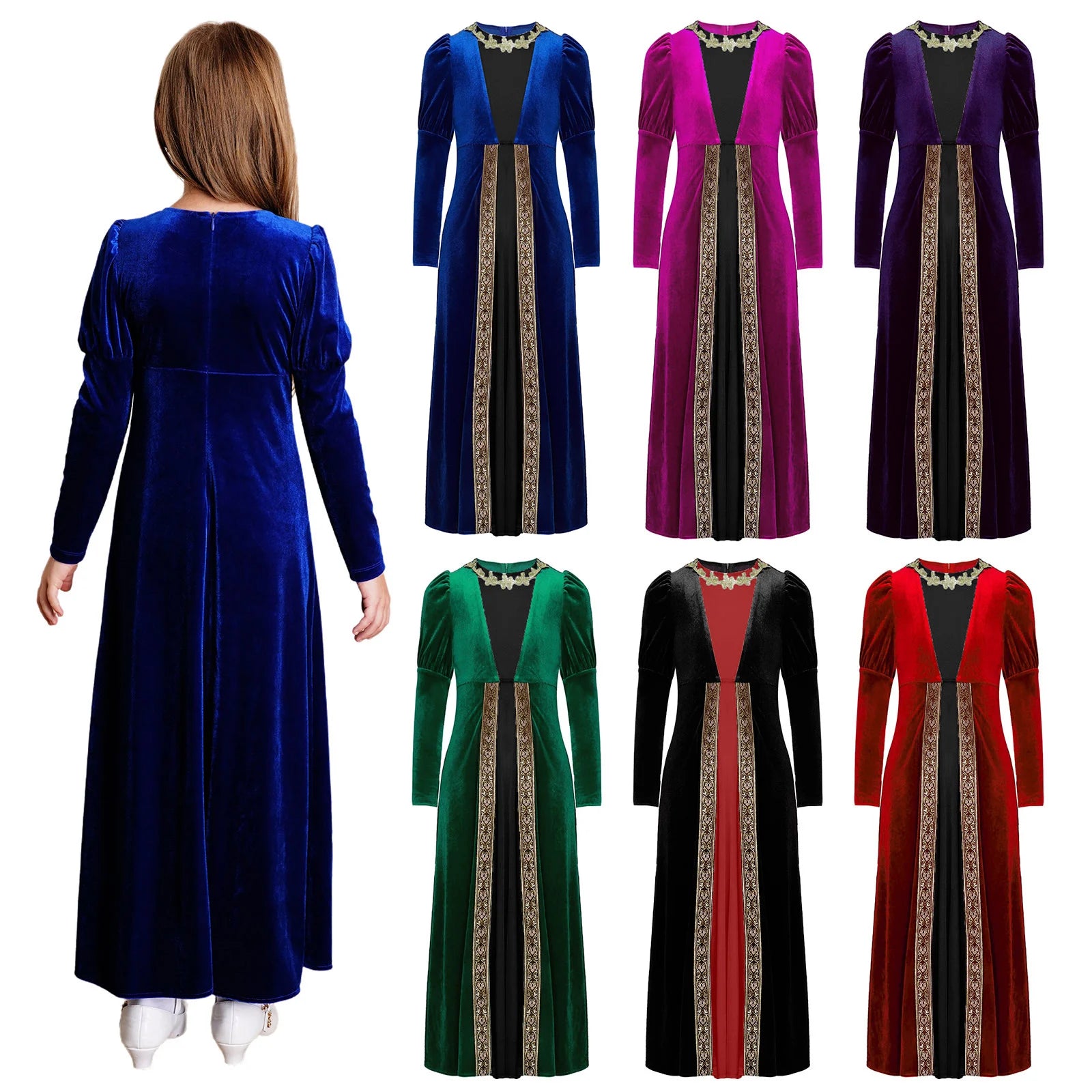 Girls Medieval Renaissance Princess Dress Halloween Vampire Costume - product image 4