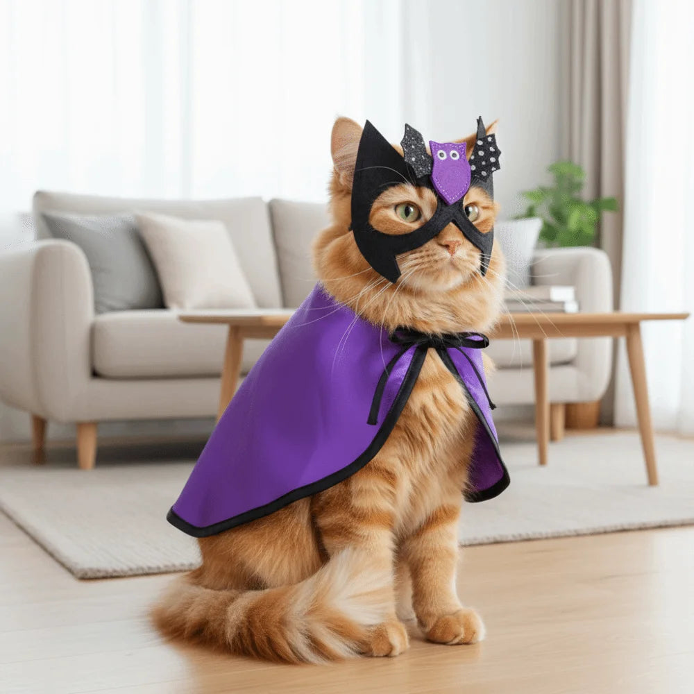 Pet Wizard Adjustable Dog Decorative Bat Cloak Face Costume - alternate view 3