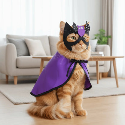 Pet Wizard Adjustable Dog Decorative Bat Cloak Face Costume - alternate view 3