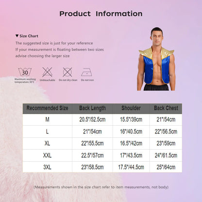 Men's Arabian Prince Shiny Metallic Vest Tops Shoulder Pads Open Costume - alternate view 6