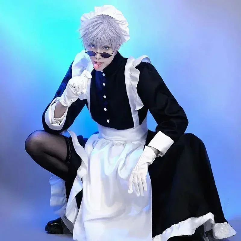 Adult Anime Maid Long Apron Lolita Cafe Costume - alternate view 3