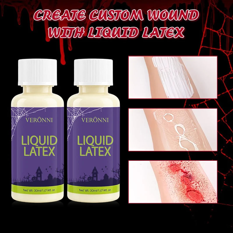 2/3pcs Liquid Latex SFX Makeup Kit Realistic Fake Skin Applicator - Realistic Wound Effects,Non-Toxic Safe - product image 4