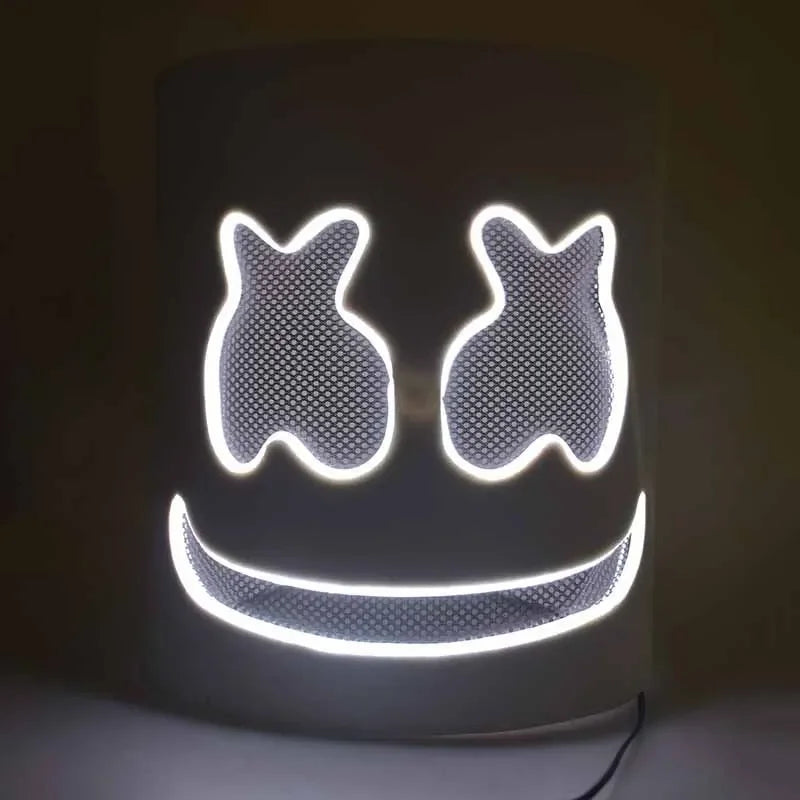 DJ Music Festival Props Full Head with Flashing Style Glow Marshmello LED Mask - alternate view 10