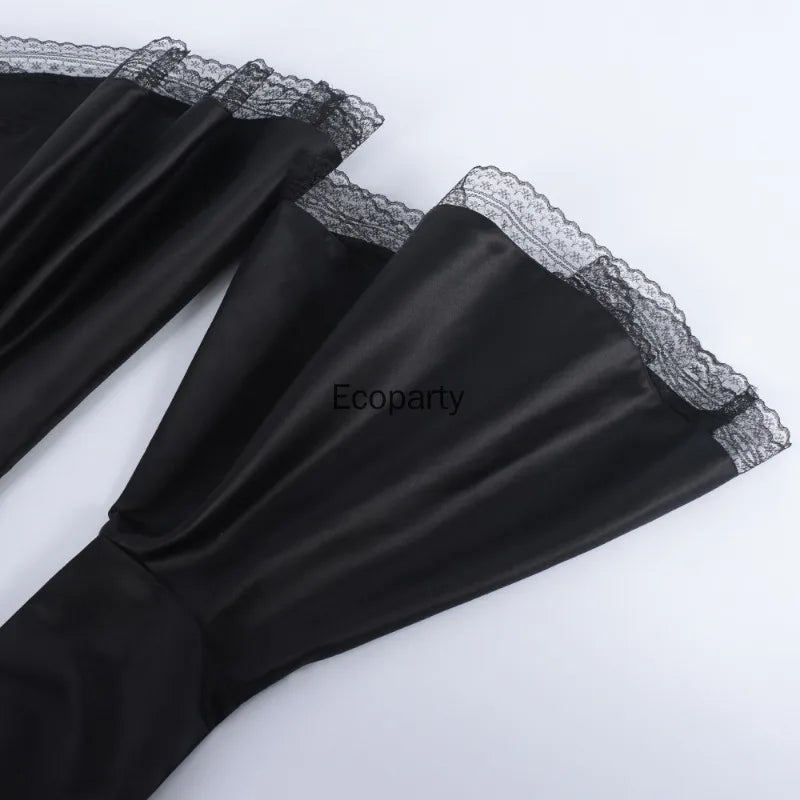 Renaissance Gothic Hooded Dress for Women Black Square Neck Flare Sleeve Big Swing Long Dresses Female - product image 6