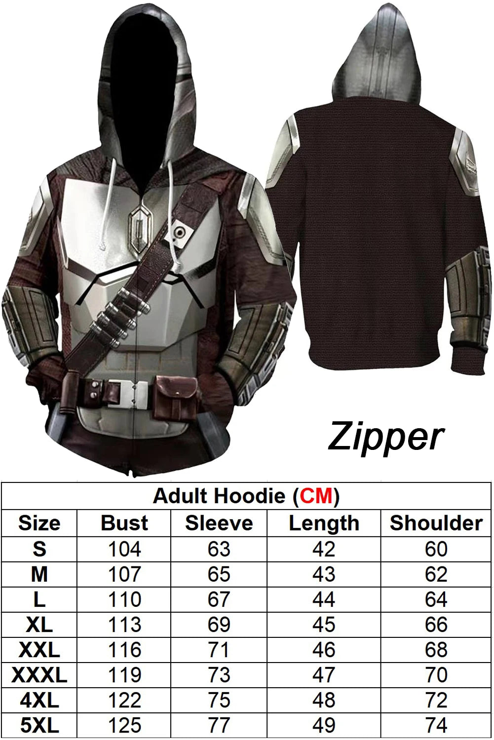 Din Djarin Costume Adult Kids Battle Armor Printed Hoodie Pant Movie Space Bounty Hunter - Kids Suit B / XL