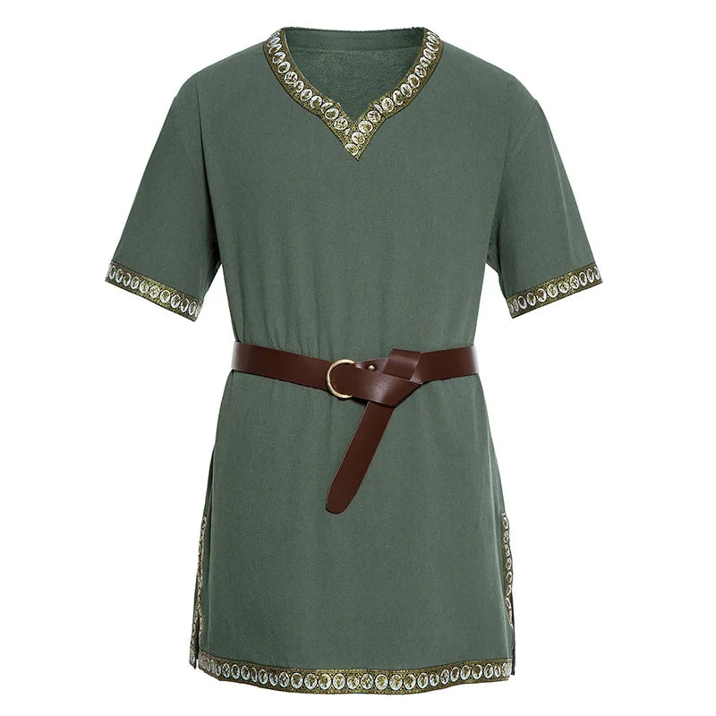 Knight Costume Medieval Costume Tunic Halloween Costumes for Men Adult Viking Pirate - Color 1 / XL