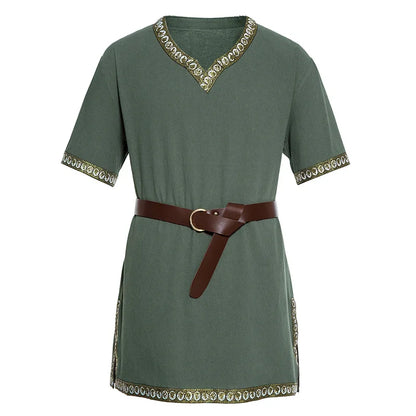 Knight Costume Medieval Costume Tunic Halloween Costumes for Men Adult Viking Pirate - Color 1 / XL