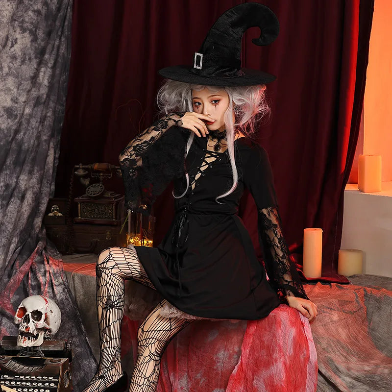Gothic Lolita Witch Hook Dark Fantasy Women's Dress Halloween Costume - product image 3