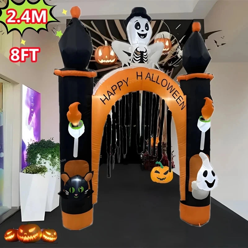 Halloween Inflatable Arch Toys Model Built-in LED Light Pumpkin Prop Outdoor Indoor Home Garden Party Terror - product image 4