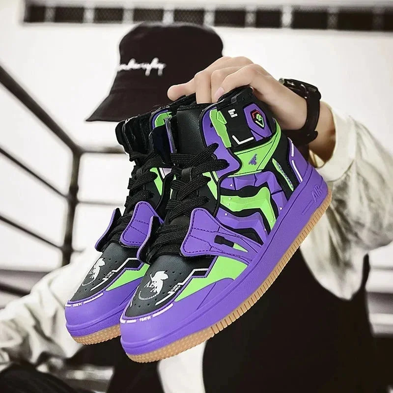 ★Halloween Costume EVANGELION Basketball Shoes Men -01 EVA-02 Luxury Breathable Sneakers - no box / 42