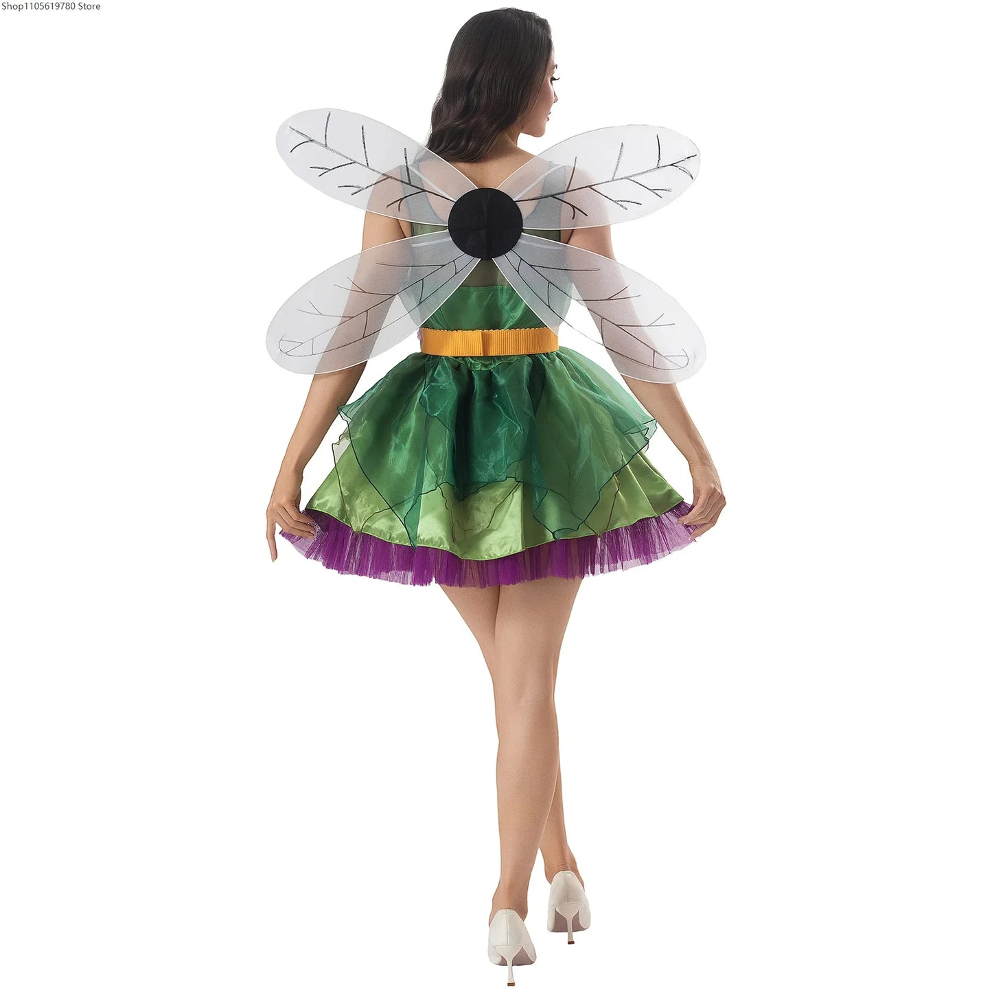Adult Green Forest Fairy Costume Halloween Cosplay Elf Angel Women Carnival Stage Outfit - product image 3