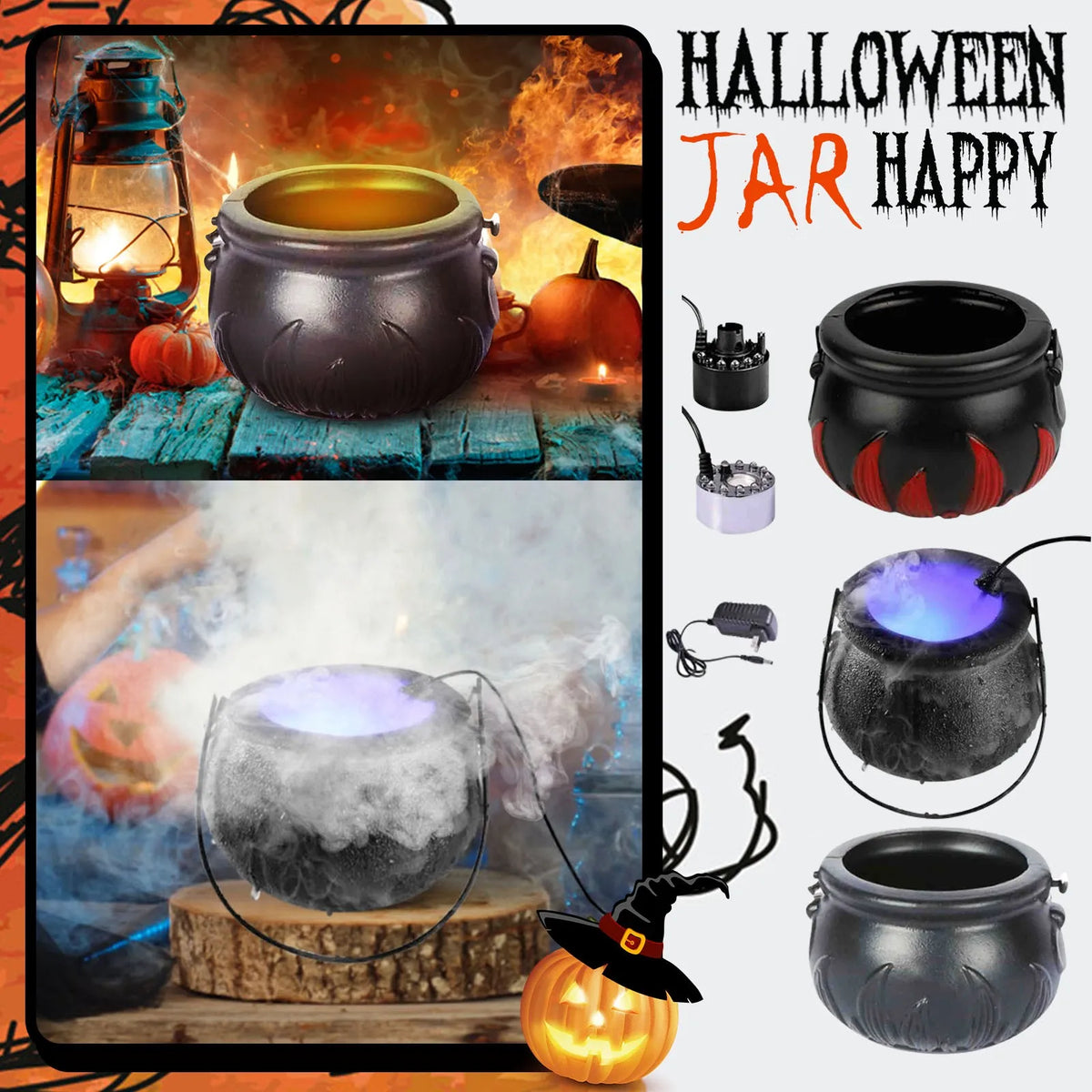 Mist Witch Pot Cauldron Fog Maker Halloween Decoration - product image 5