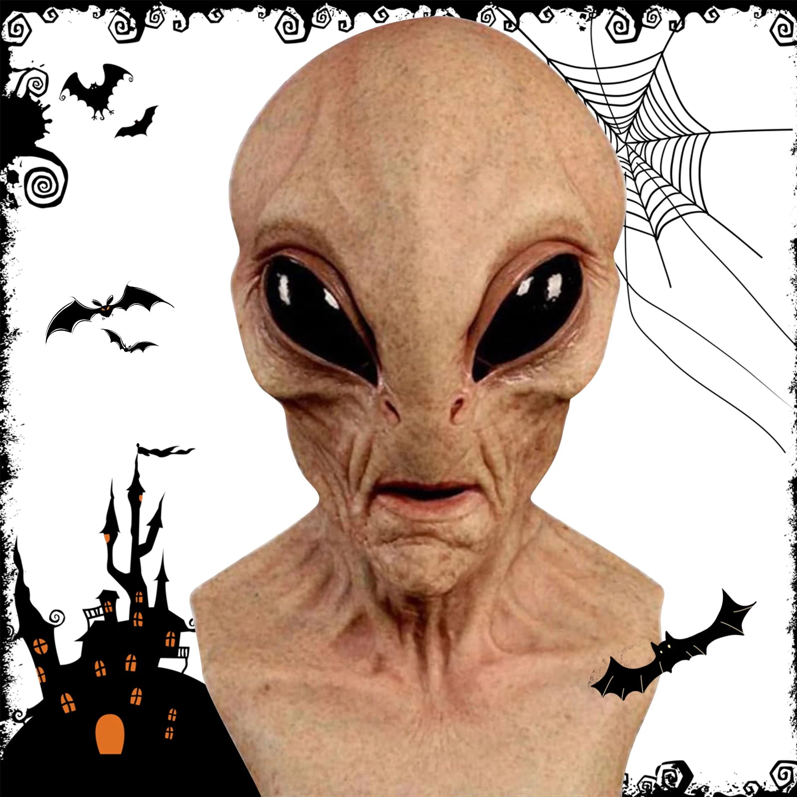 Full-Head Alien Latex Halloween Mask