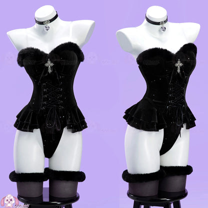 Original Witch Banquet Cosplay Costume Halloween Black Purple Plush Cape Summer Outfit Anime Prop Halloween - product image 4