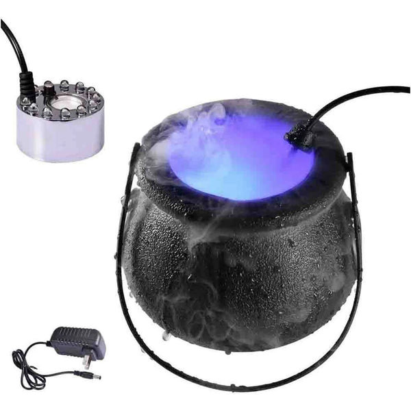 Halloween Mist Witch Pot,Witch Cauldron Fog Maker Water Fountain Fog Machine Colorful Changing Light - product image 1
