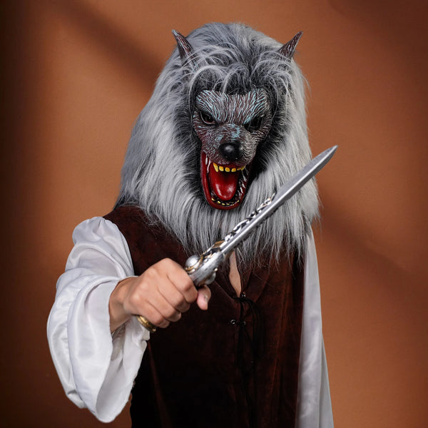 1pc Wolf Head Mask – Latex material Suitable for role-playing Stage performance, holiday party andHalloween