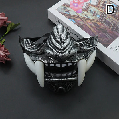 Japanese Samurai Oni Demon Mask Halloween Demon Samurai Costume Horror Prajna Killer Masks - View 10