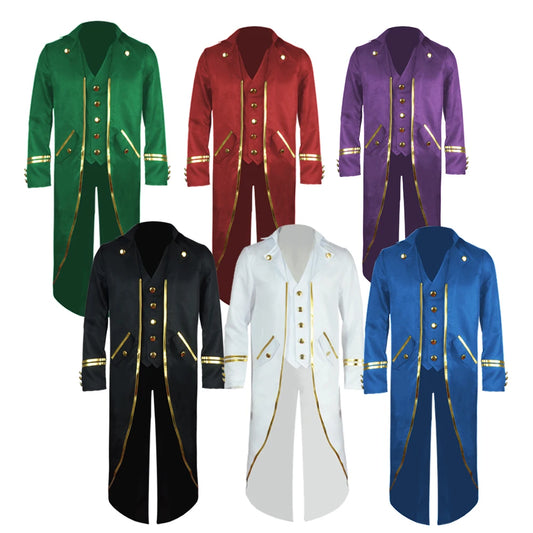 Men's Medieval Tuxedo Vintage Mid-Length Punk Gilt Costume