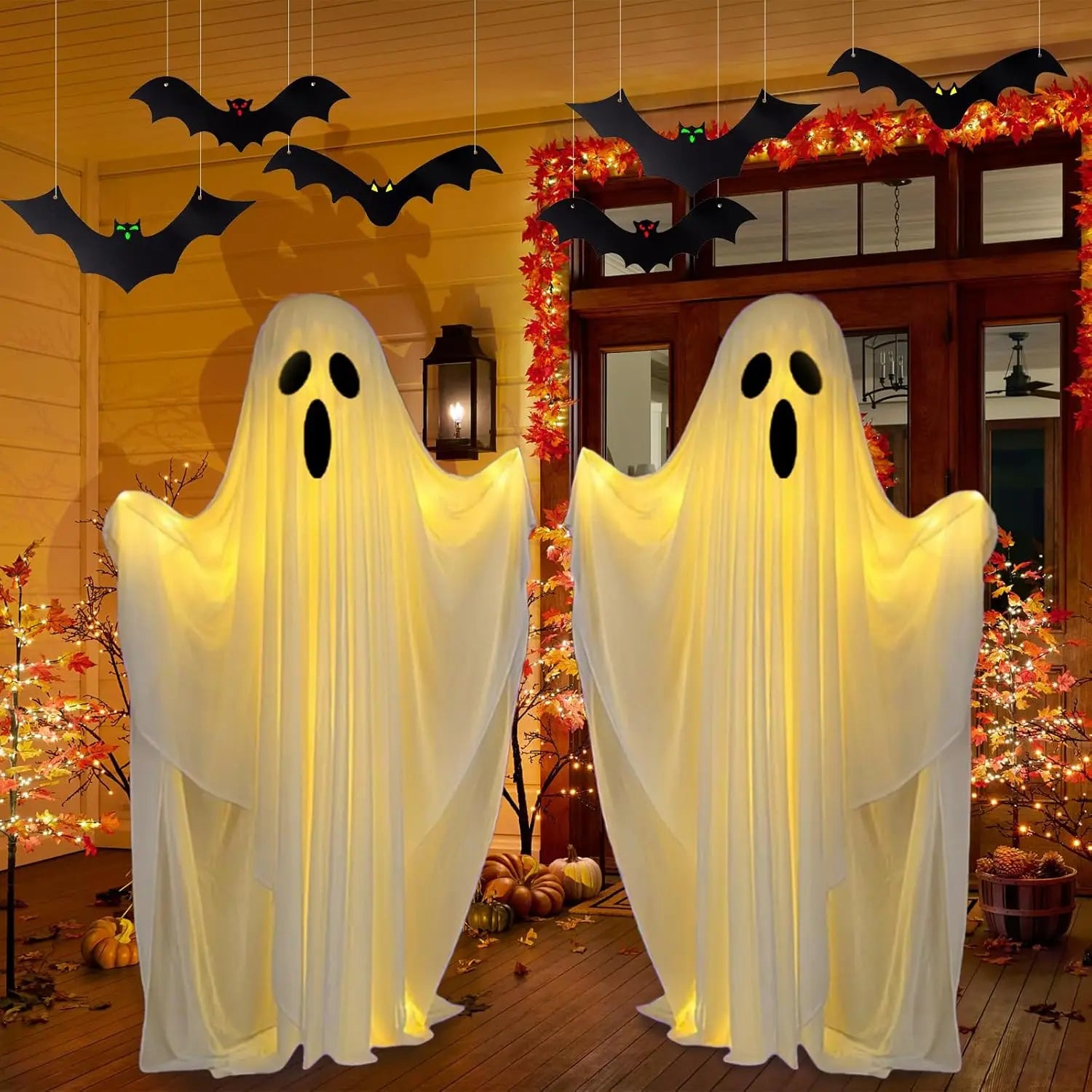 85/65-Inch Life-Size Scary Standing Ghost Glow-in-the-Dark OutdoorHalloween