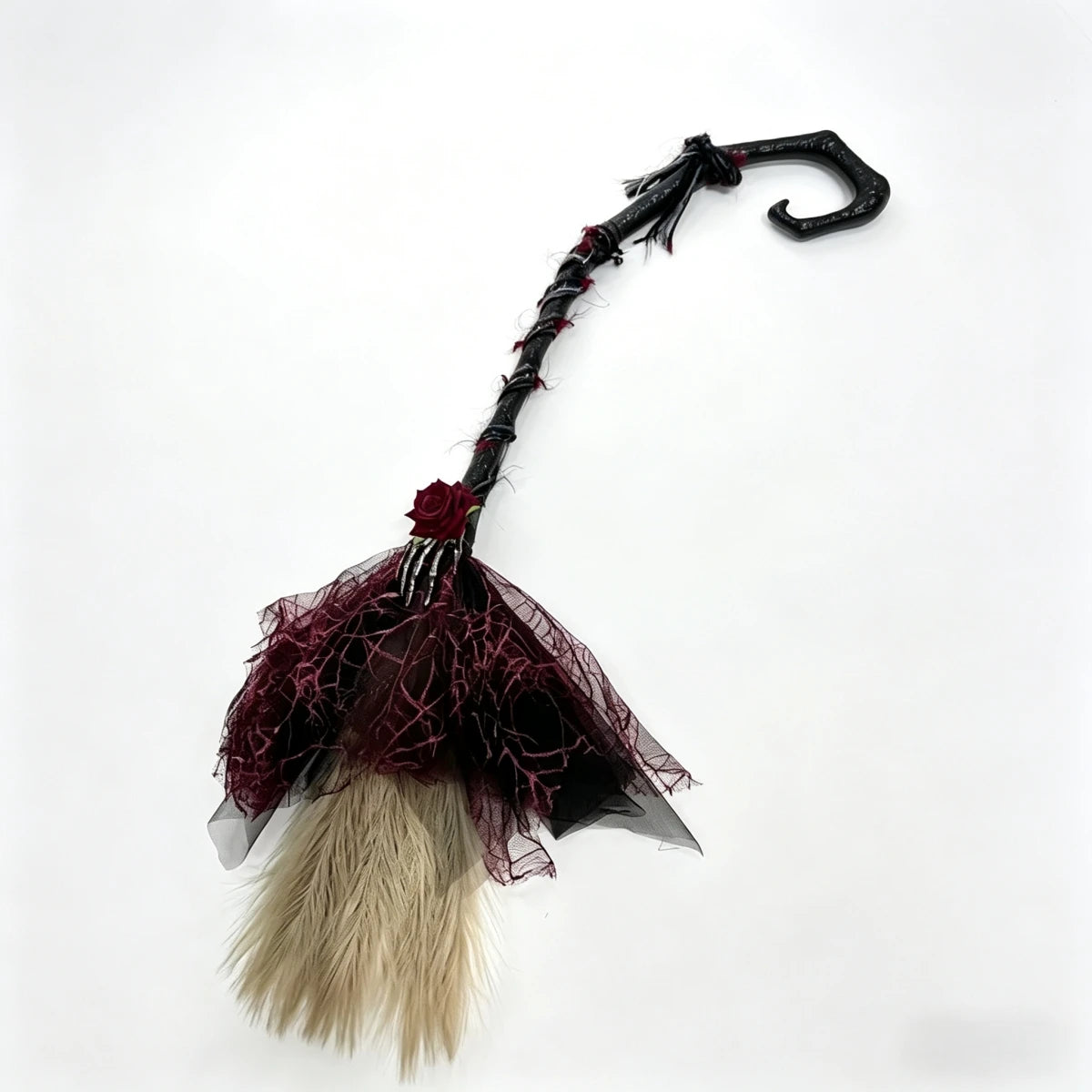 Gothic Halloween Witch Hat and Broom Set Witch Pointed Witch Flying Party - product image 9