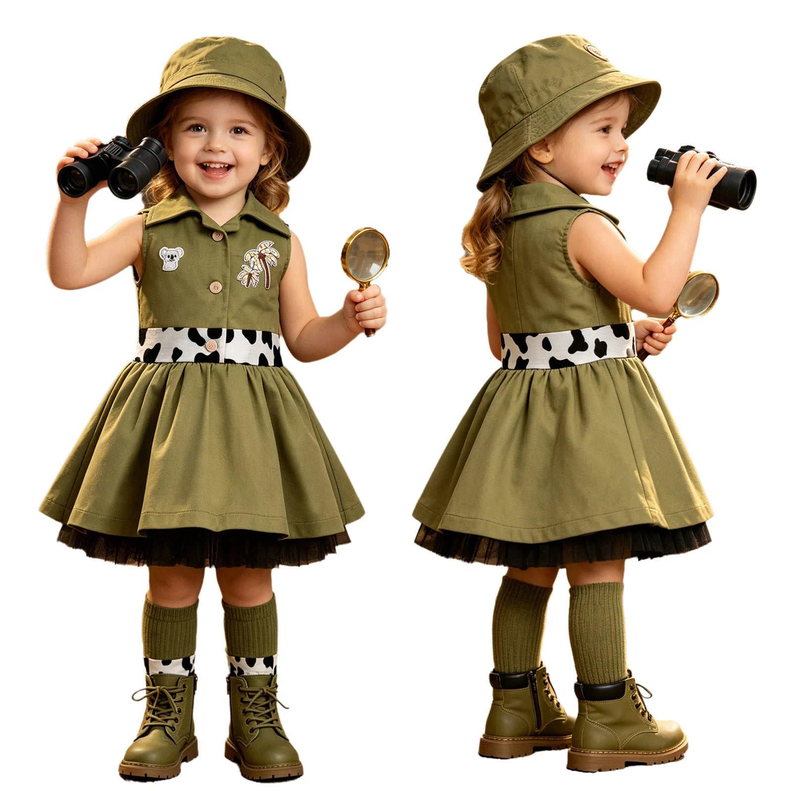 IEFIEL Baby & Toddler Zookeeper Costume – Animal-Embroidered Romper