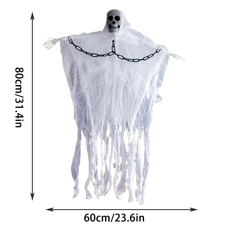 Halloween Hanging Ghost Skull Skeleton Gauze Scary Props Haunted House Outdoor Yard Garden Horror Decoration - product image 8