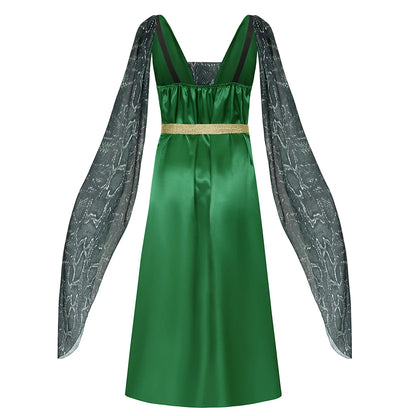 Goddess Medusa Green Dress Cosplay Women Costume Female Headgear Skirts Dance Party Perfemence Clothing Halloween Carnival Suits