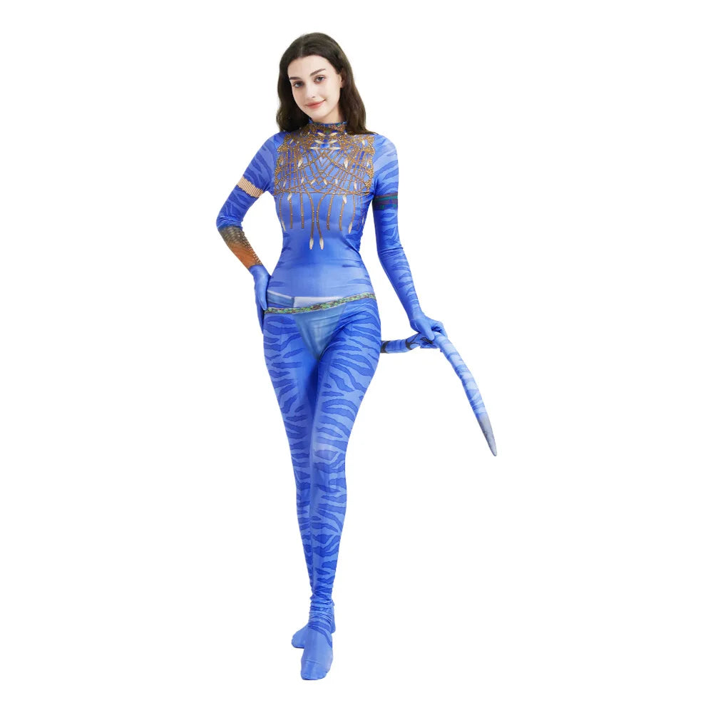 Avatar Costume Women and Men Couple Family Girl Bobysuit Jumpsuit Alien ClothingThe Way of - men C / L 180(170-180cm)