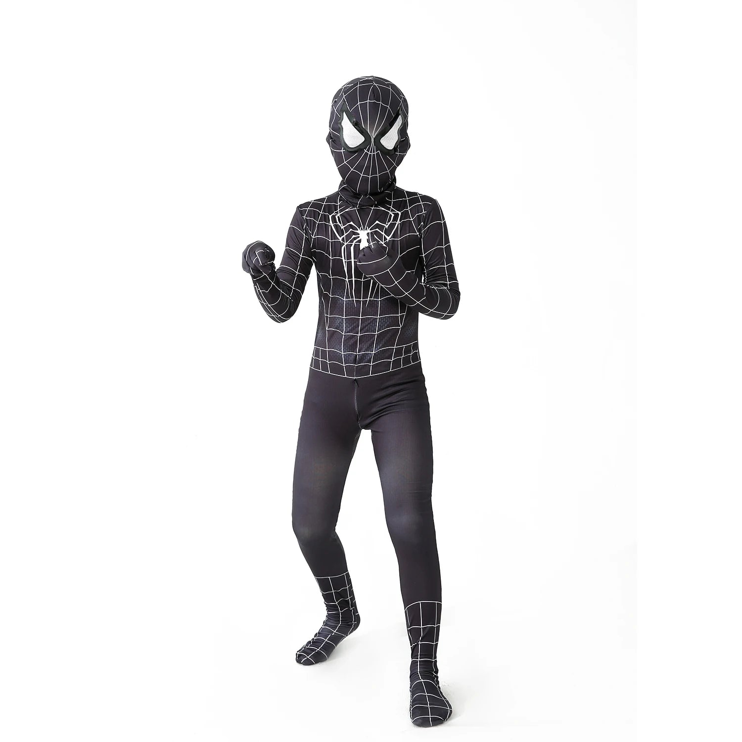 Biack Web-Slinger Hero Superhero Costume Bodysuit For Spandex Zentai Halloween Cosplay Jumpsuit 3D