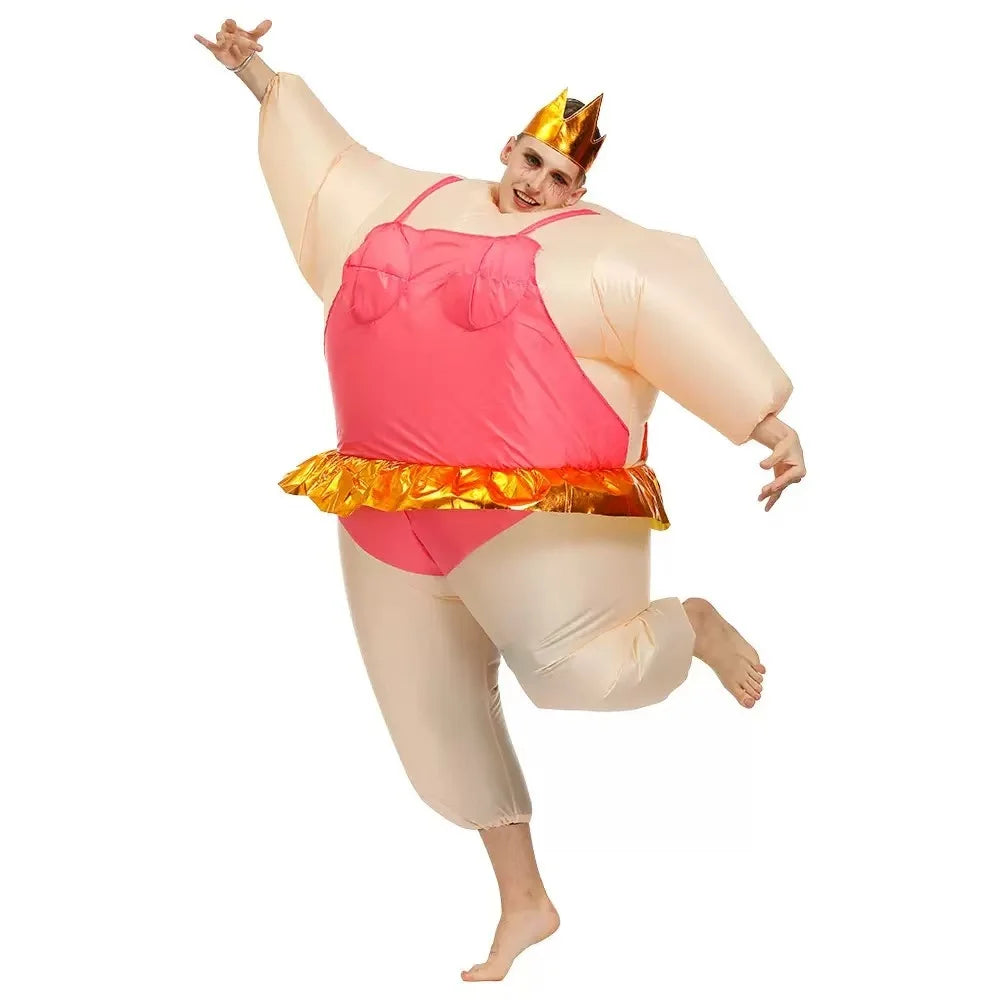 Adult Halloween Costume Handstand Clown Inflatable Costume Blow Up Pig Outfit Dress Ballet - View 22