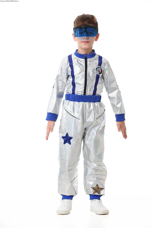 Kids Blue Purple Astronaut Full Costume Halloween Carnival Club Stage Daily Party Matching Cosplay - product image 1