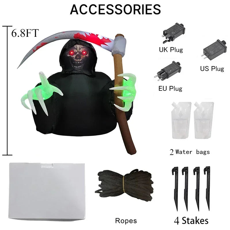 6.8FT & Holiday DIY Decorations Inflatables Toy Grim Reaper with
