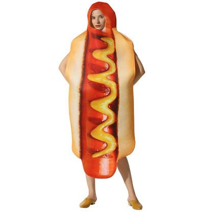 Halloween Costume Hot Dog Costume Attire Outfit One-piece Dress Performance Outfit - View 3