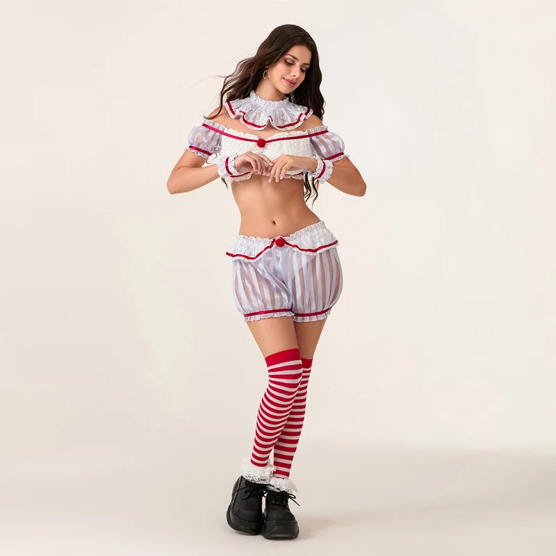 Women's 5-Piece Clown Halloween Costume Set
