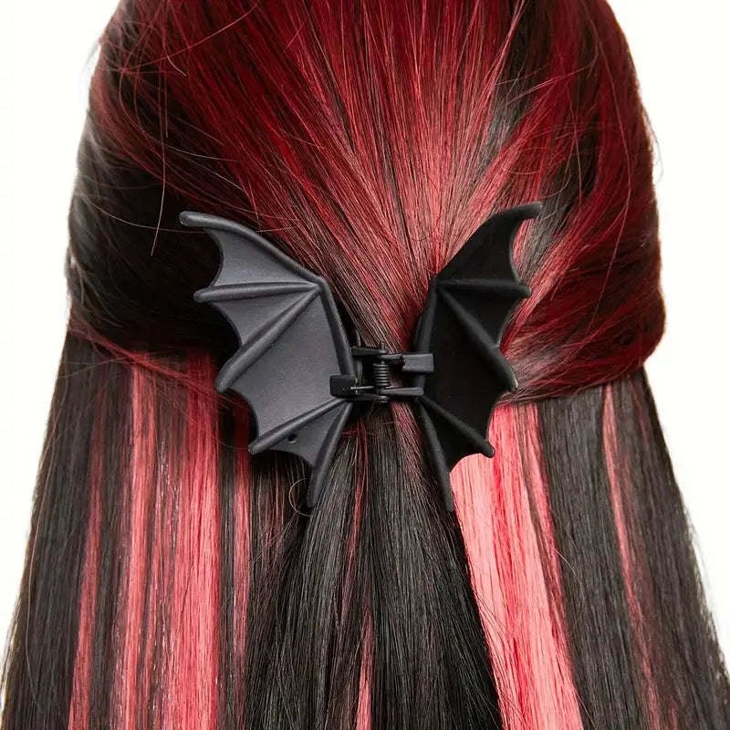 Gothic Bat Hair Clip Halloween Matte Black Gothic Punk-Style Animal Print Hairpin for Women, Elegant Party - product image 3
