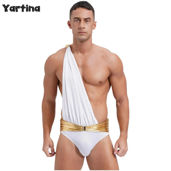 Men's Halloween Mythology Ancient Greek Roman Knight Warrior Cupid Costume Metallic - Black / XXL