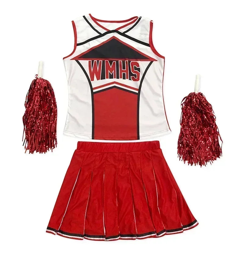 Women's Red Varsity Cheerleader Costume – Glee-Inspired Halloween Outfit
