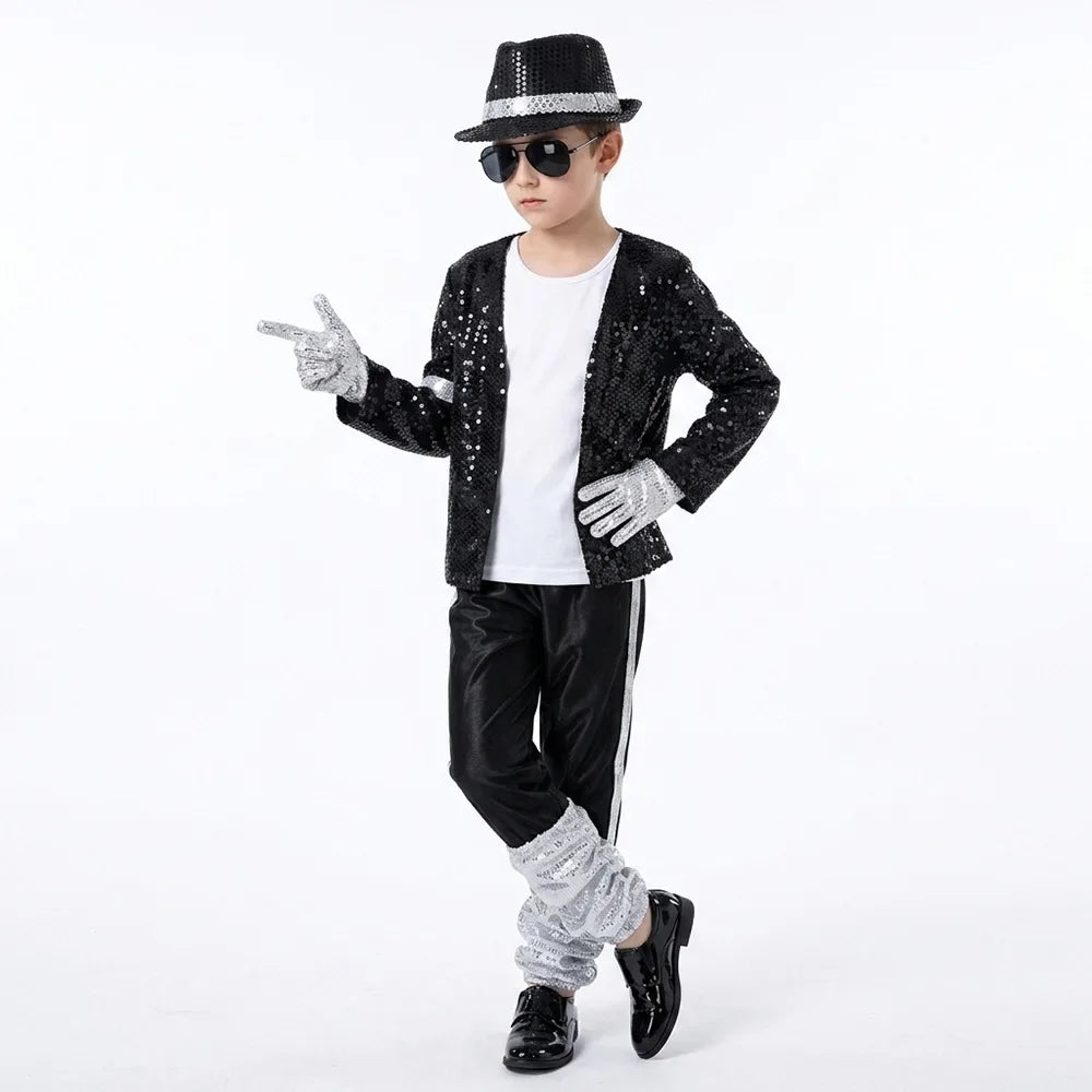 Halloween Coplay Outfit for Show Performance Michael Jackson Celebrity Birthday Billie - WHITE / 130