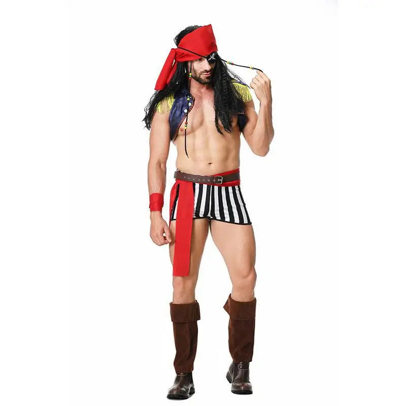 Men Caribbean Pirate Costume Halloween Ball Themed - product image 7