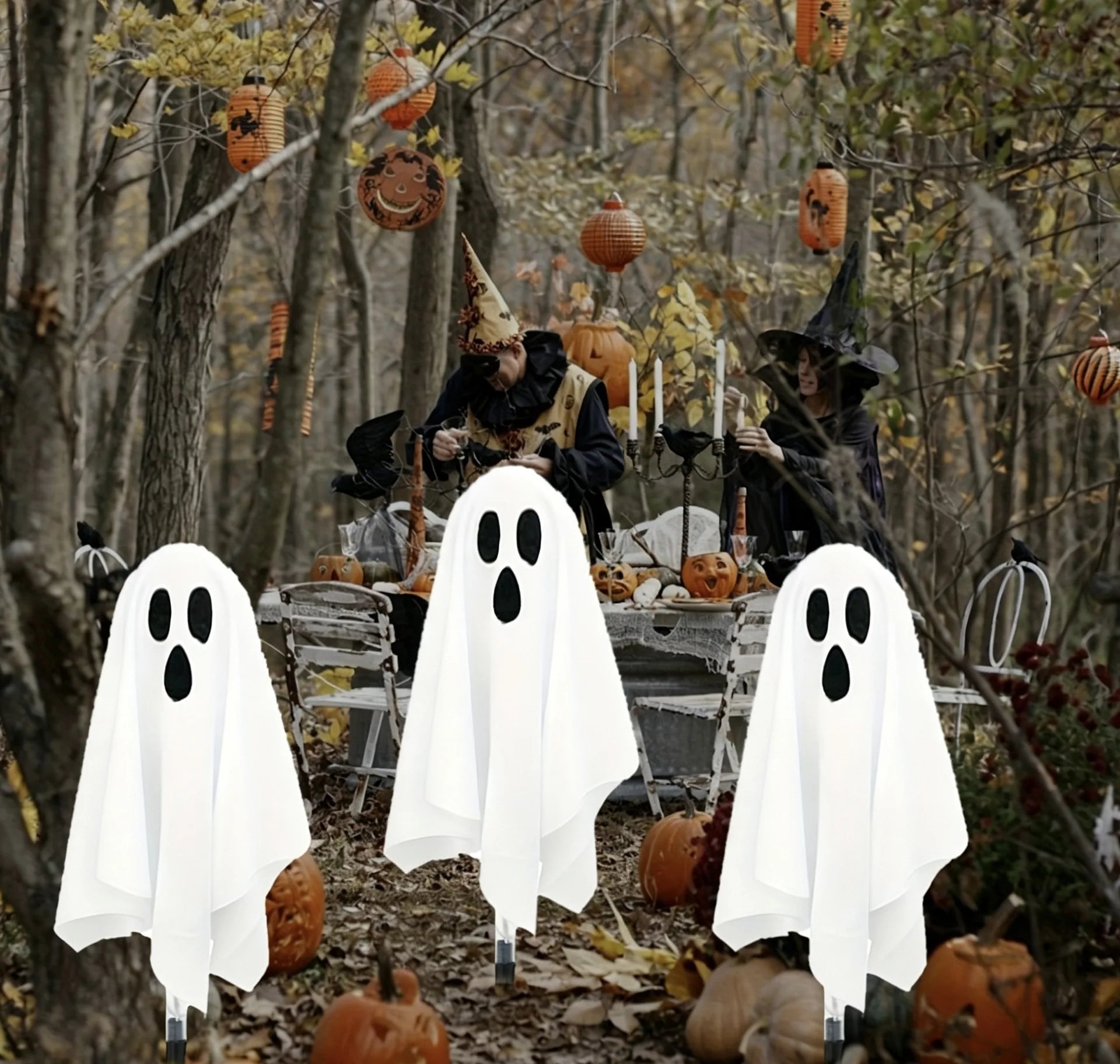 Halloween Glowing White Ghost Solar LED IP65 Waterproof Glowing Ghost Escape Scene - product image 5