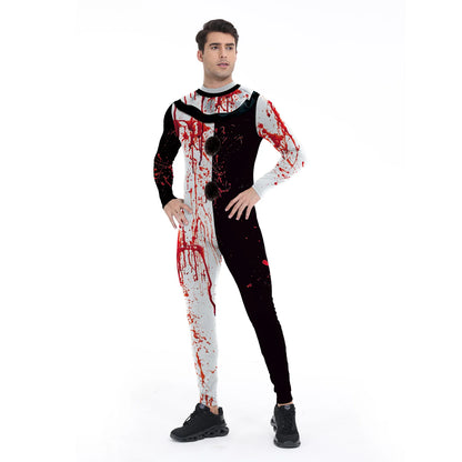 Halloween Adult Women's Digital Printing Suit Skeleton Sexy Slim Fit Long Sleeve - Discount Halloween City