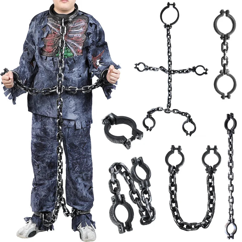 D2 Halloween Fake Chains Haunted House Horror Props Home Decoration Prisoner - product image 1