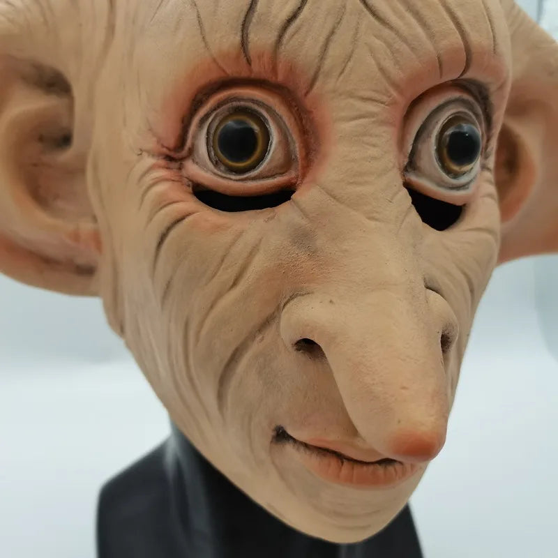 Cosplay Mask Magic Elf Dobby Latex Mask Halloween Party Dress Up Props Horror Room Haunted House Harry Movie
