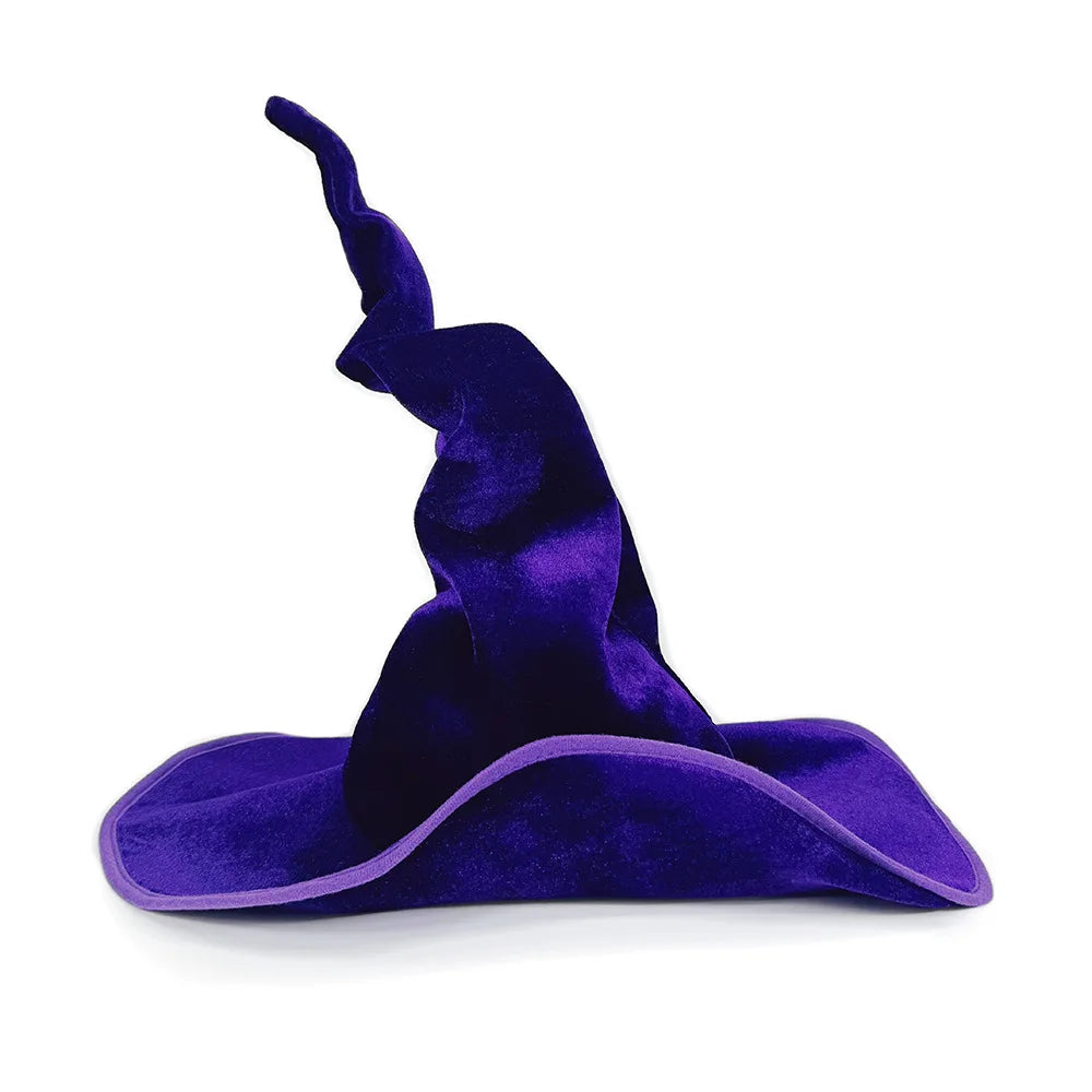 Halloween Witch Hat Velvet Comfortable Witch Hat Black Purple Green Hat for Cosplay Holiday Party Halloween - product image 3