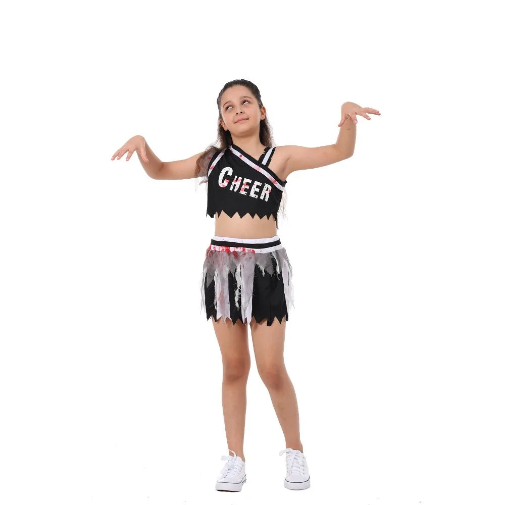 Girls' Bloody Zombie Cheerleader Halloween Costume