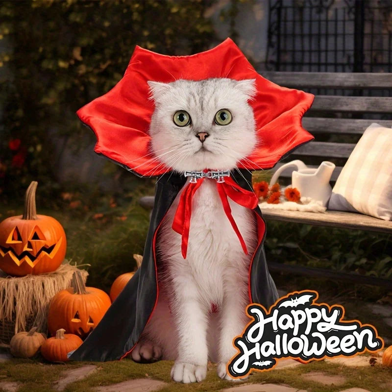 Spooky Vampire Couture for Cats Perfect Parties and Festivals Cloak Hat Festival Set