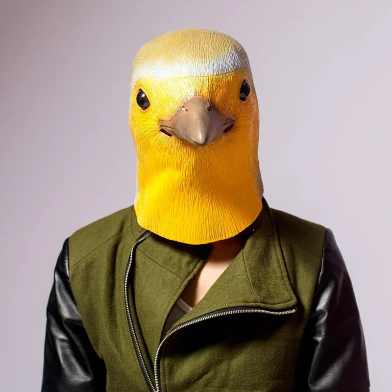 Halloween Costume Yellow Duck Head Party Animal Mask Cosplay Prop Latex Masks Green Fish Mask Funny Duck Bill