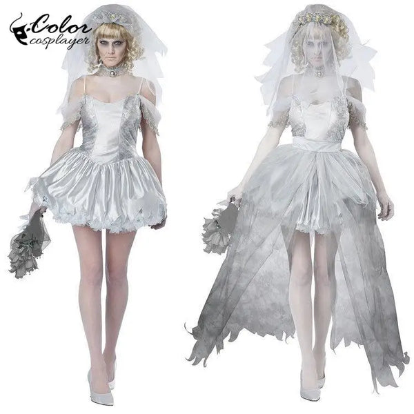 Color Cosplayer Ghost Bride Dress Gothic Halloween Costume Ghost Baby
