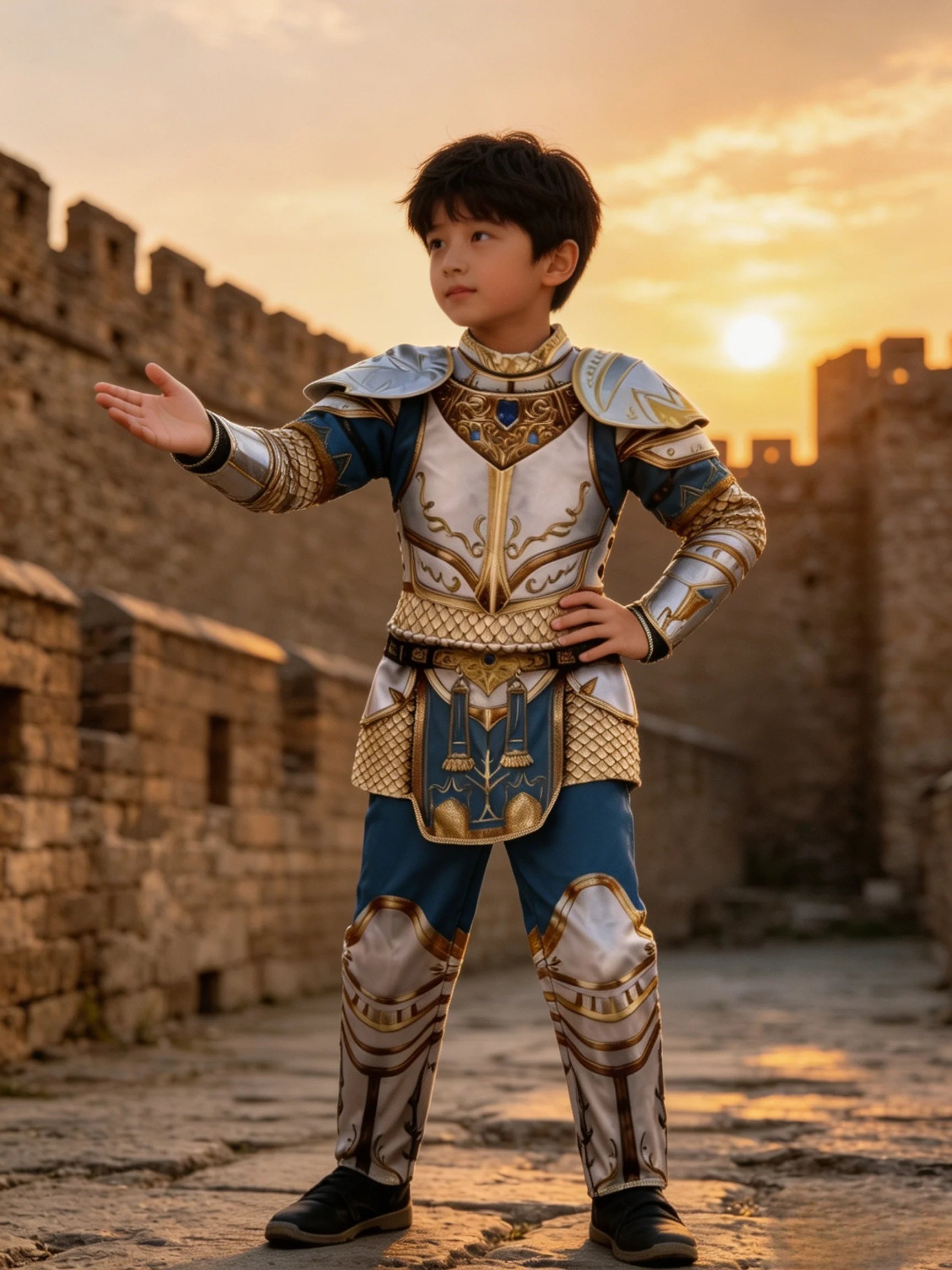 Kids Medieval Knight Costume Boys Warrior Armor Fancy Dress Outfit