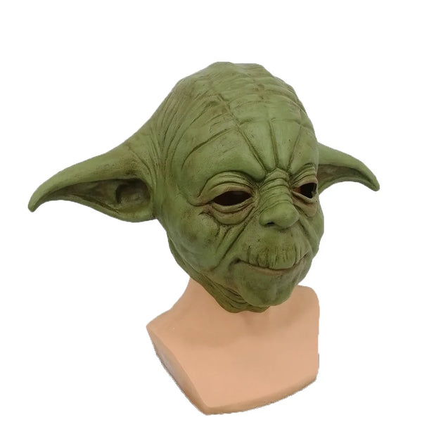 Master Yoda Mask Green Full Head Latex Mask Halloween Party Masquerade Costume Prop MandalorianCosplay